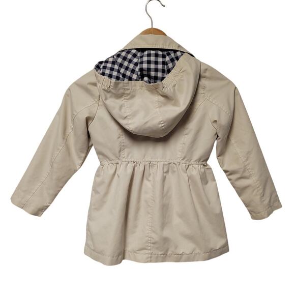 London Fog Girl's Jacket Hood Button Up Lightweight Trench Size L/6X - Picture 2 of 8